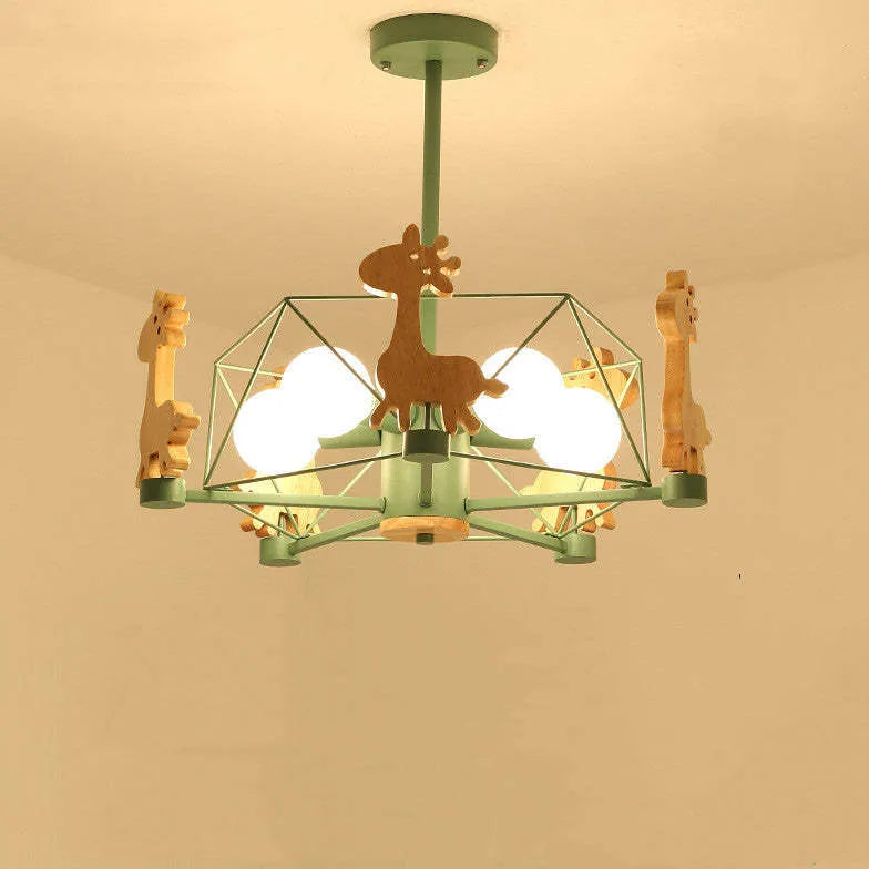 Giraffes Led Semi-flush Light Wood