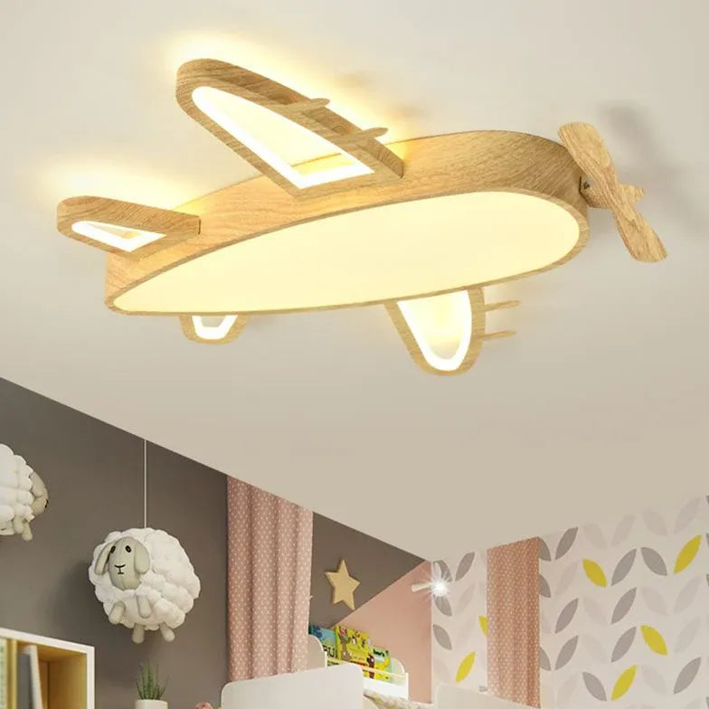 Flush Light For Children's Room Minori Wood Led