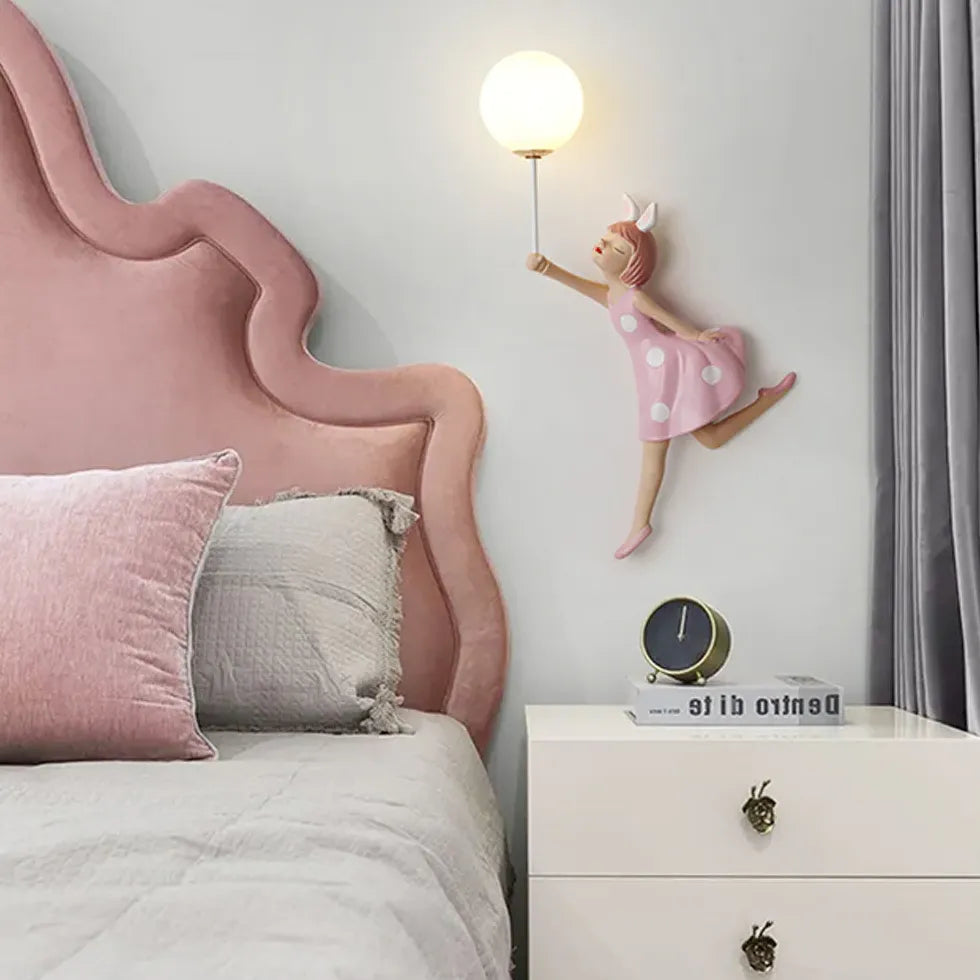 Pink Single Arm Wall Light For Children's Room Minori Pv Led