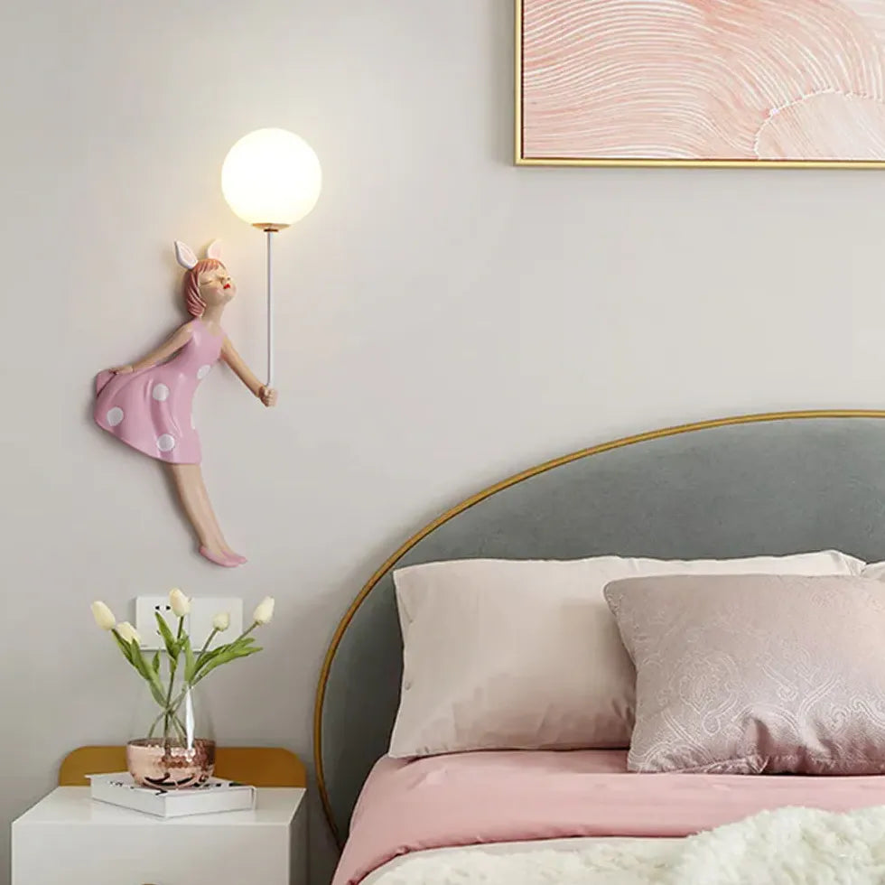 Pink Single Arm Wall Light For Children's Room Minori Pv Led