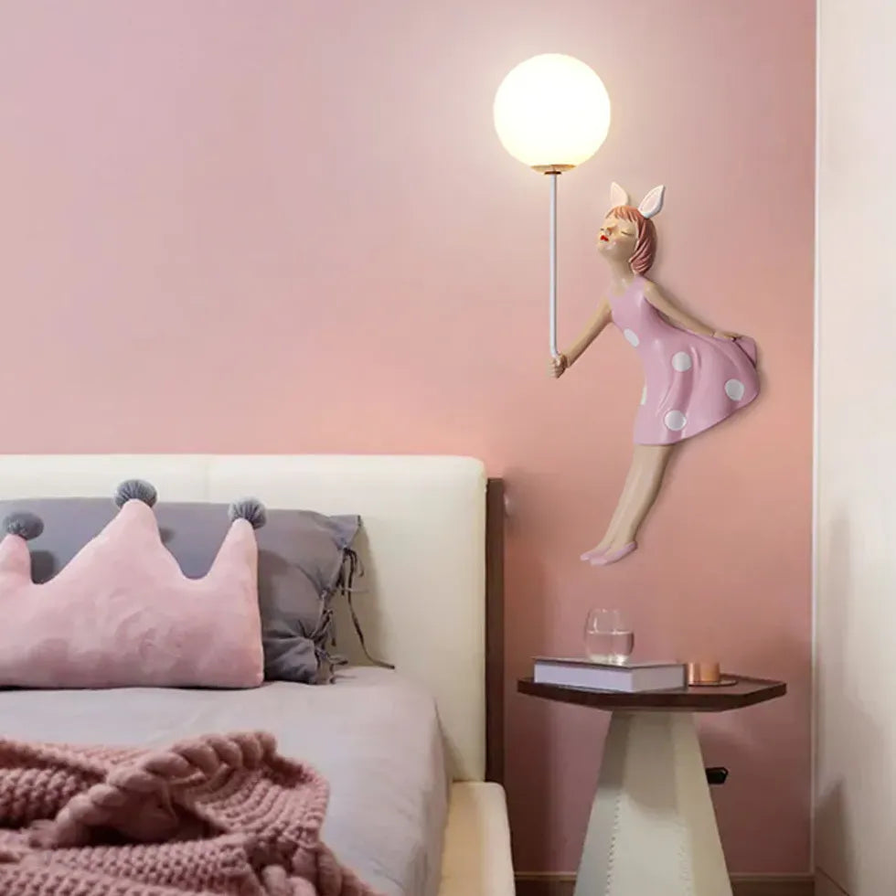 Pink Single Arm Wall Light For Children's Room Minori Pv Led