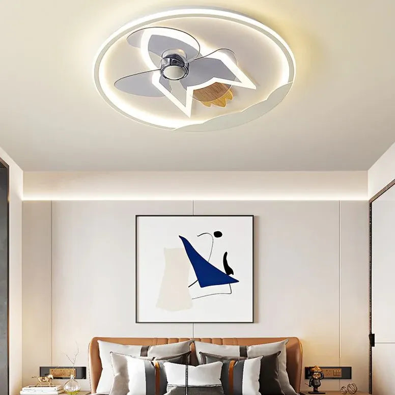 Ceiling Fan With Light For Bedroom Minori Metal Led