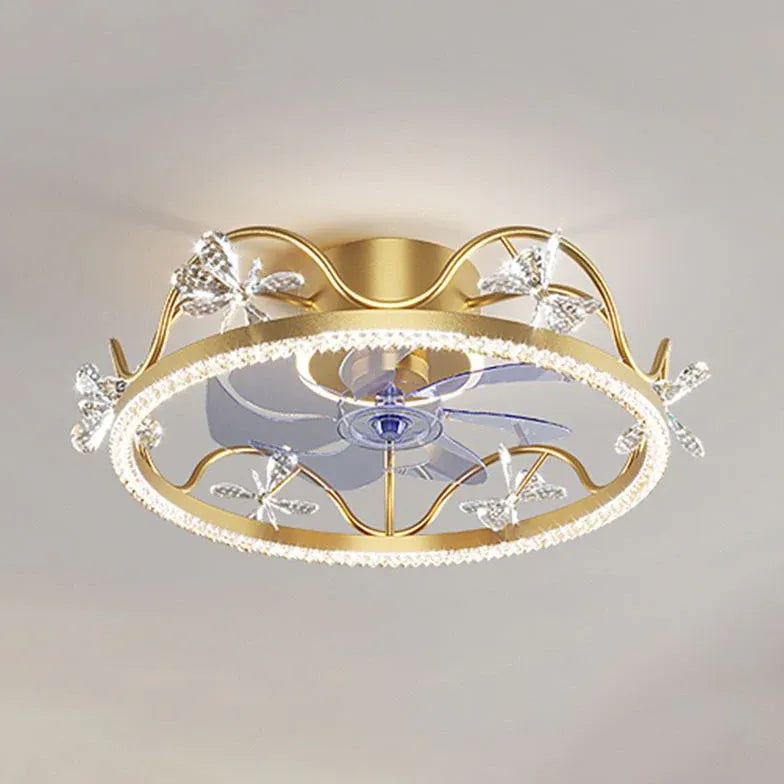 Ceiling Fan With Light For Bedroom Minori Metal Led Dimmable