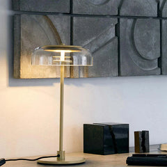 Modern Shape Beside Table Lamp Metal & Glass