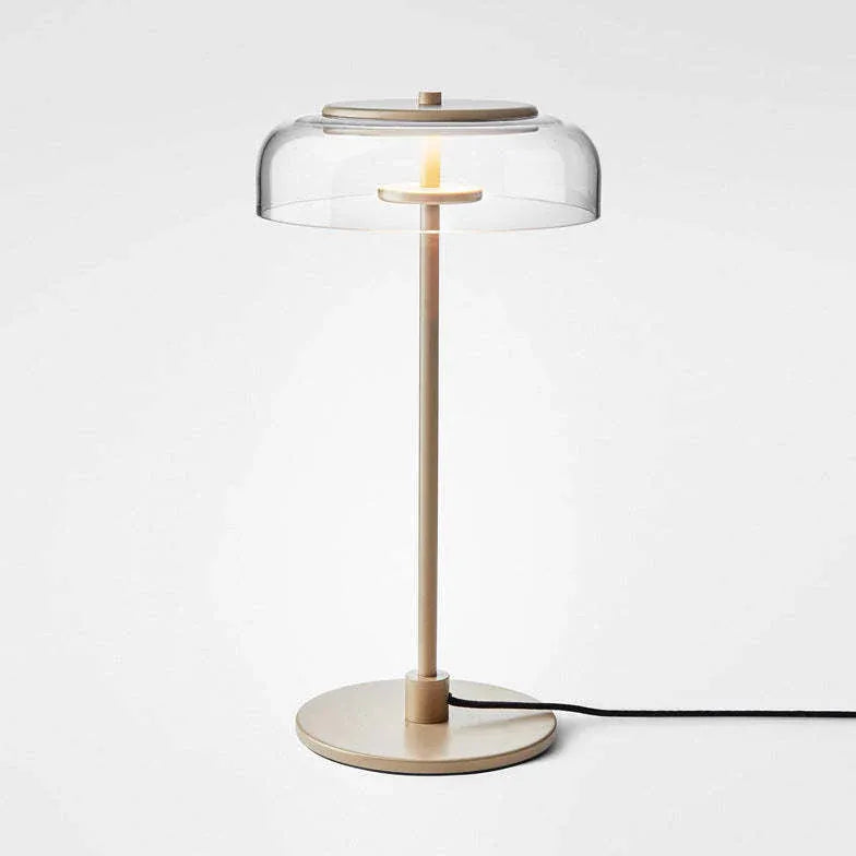 Modern Shape Beside Table Lamp Metal & Glass