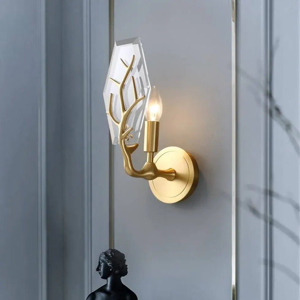 Gold Single Arm Wall Light For Bedroom Modern Metal Led Ip20