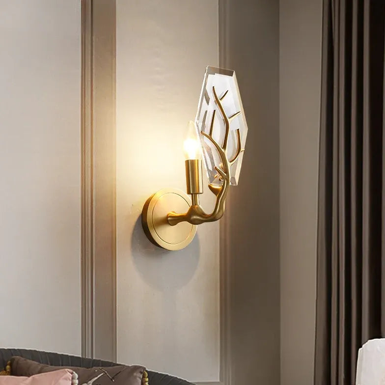 Gold Single Arm Wall Light For Bedroom Modern Metal Led Ip20