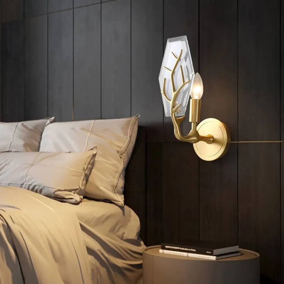 Gold Single Arm Wall Light For Bedroom Modern Metal Led Ip20