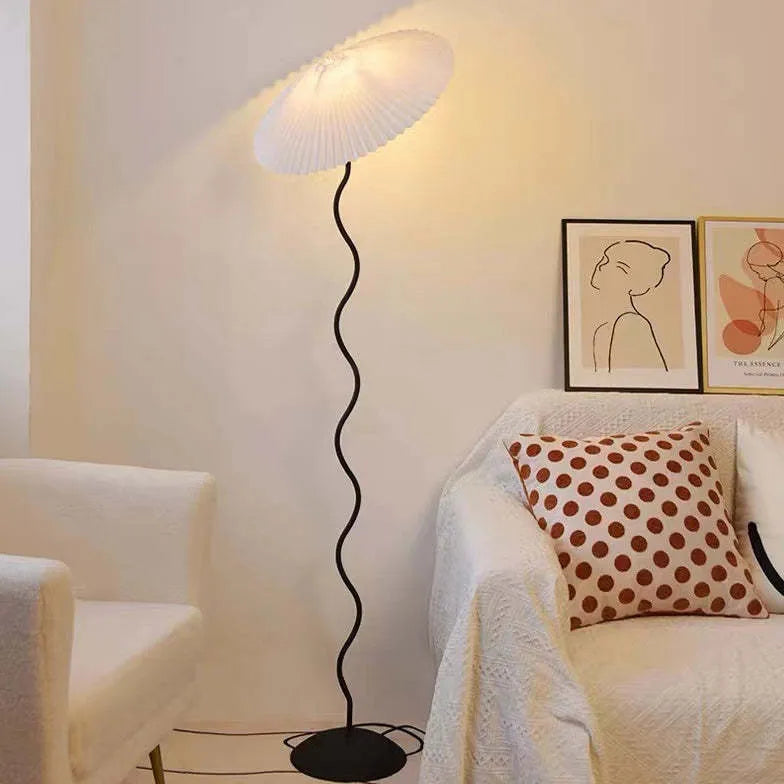 Floor Lamp For Bedroom Renee Metal & Fabric Plug