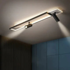 Black Spotlight Rectangular Modern Metal