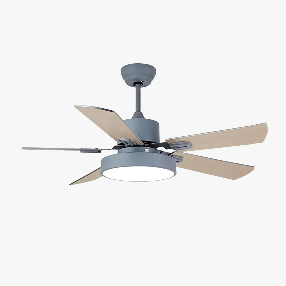 Ceiling Fan With Light For Study Room Morandi Metal Ip20 Dimmable Led