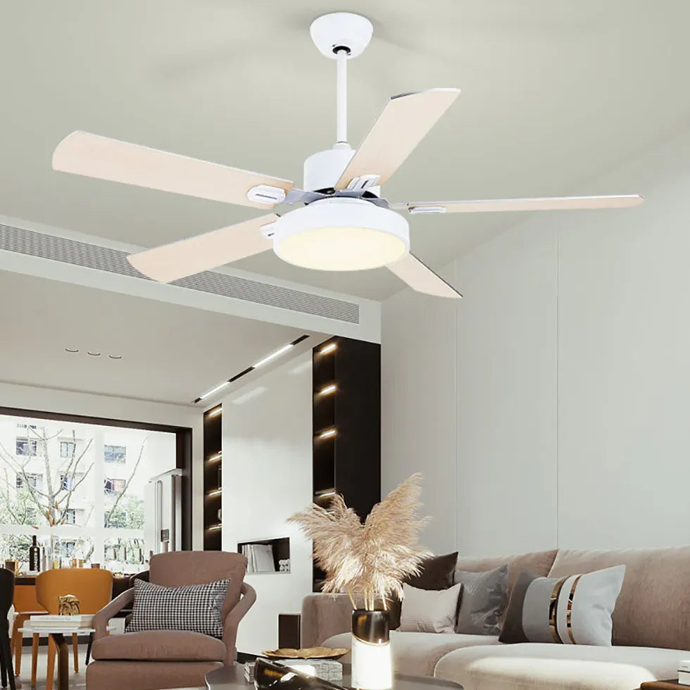 Ceiling Fan With Light For Study Room Morandi Metal Ip20 Dimmable Led