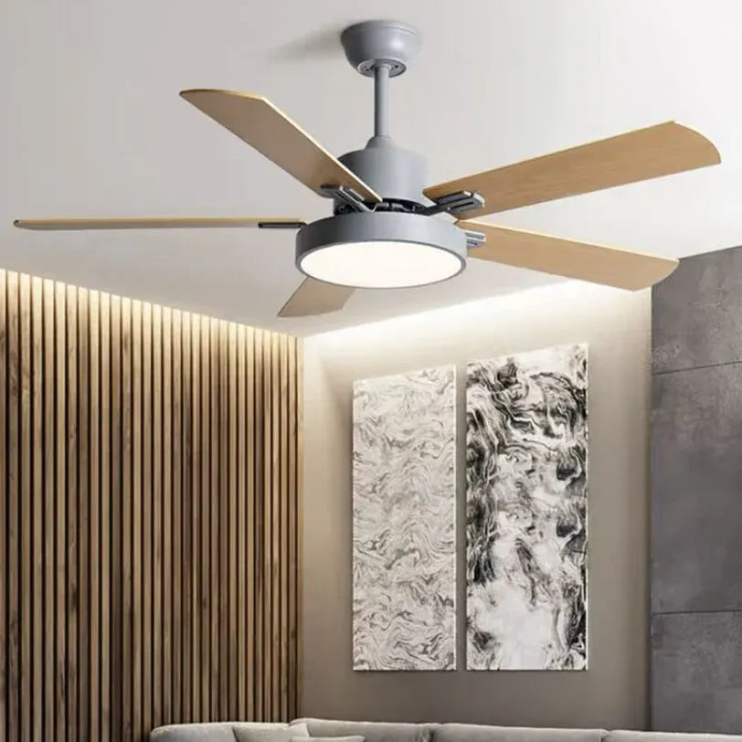 Ceiling Fan With Light For Study Room Morandi Metal Ip20 Dimmable Led