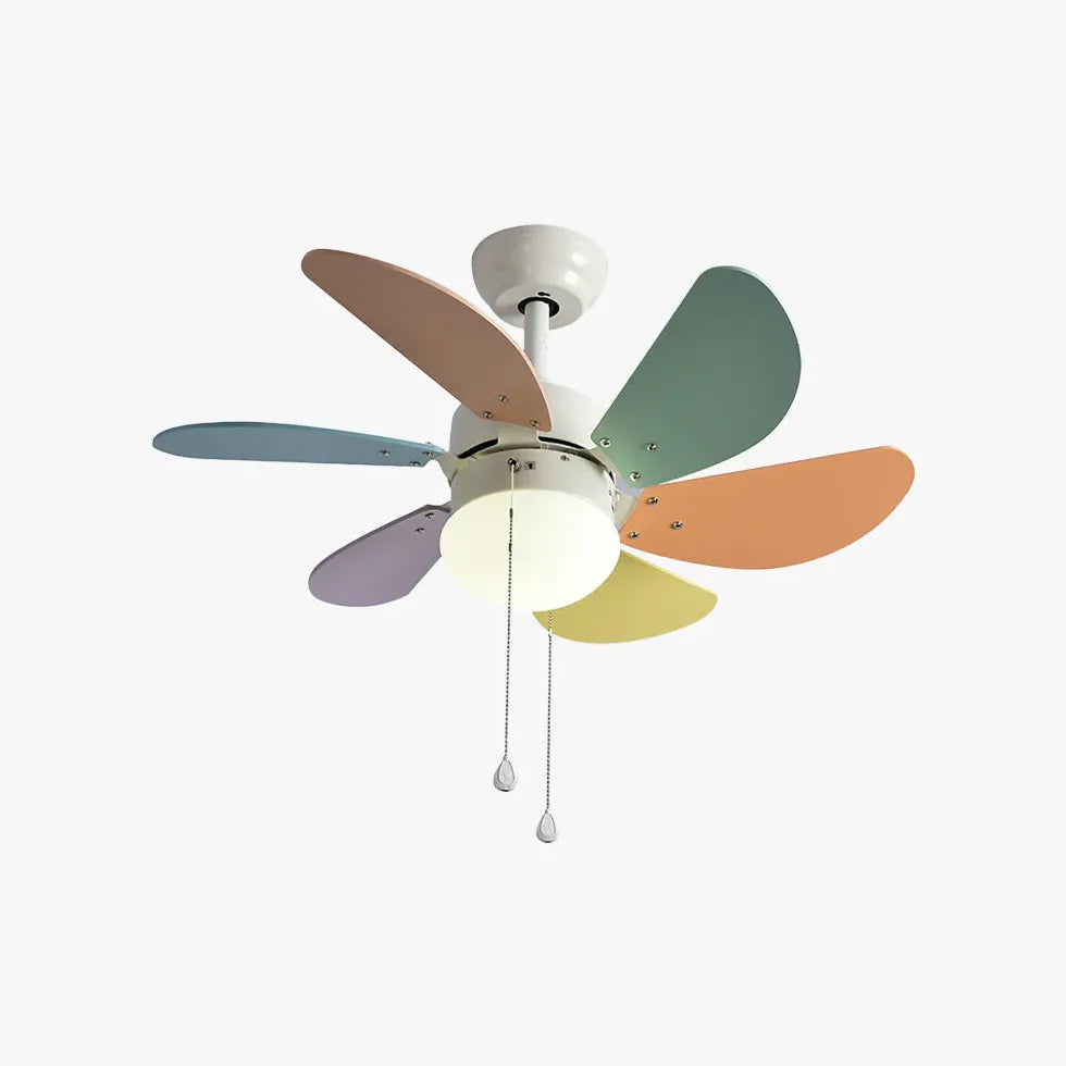 Ceiling Fan With Light For Study Room Morandi Metal & Acrylic Led Ip20