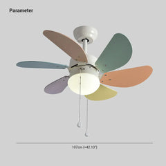 Ceiling Fan With Light For Study Room Morandi Metal & Acrylic Led Ip20