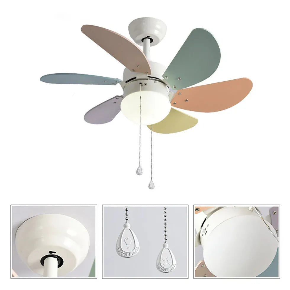 Ceiling Fan With Light For Study Room Morandi Metal & Acrylic Led Ip20