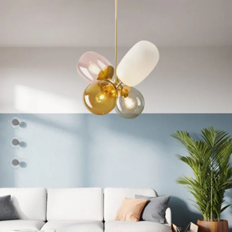 Morandi Colorful Balloon Glass Creative Chandelier