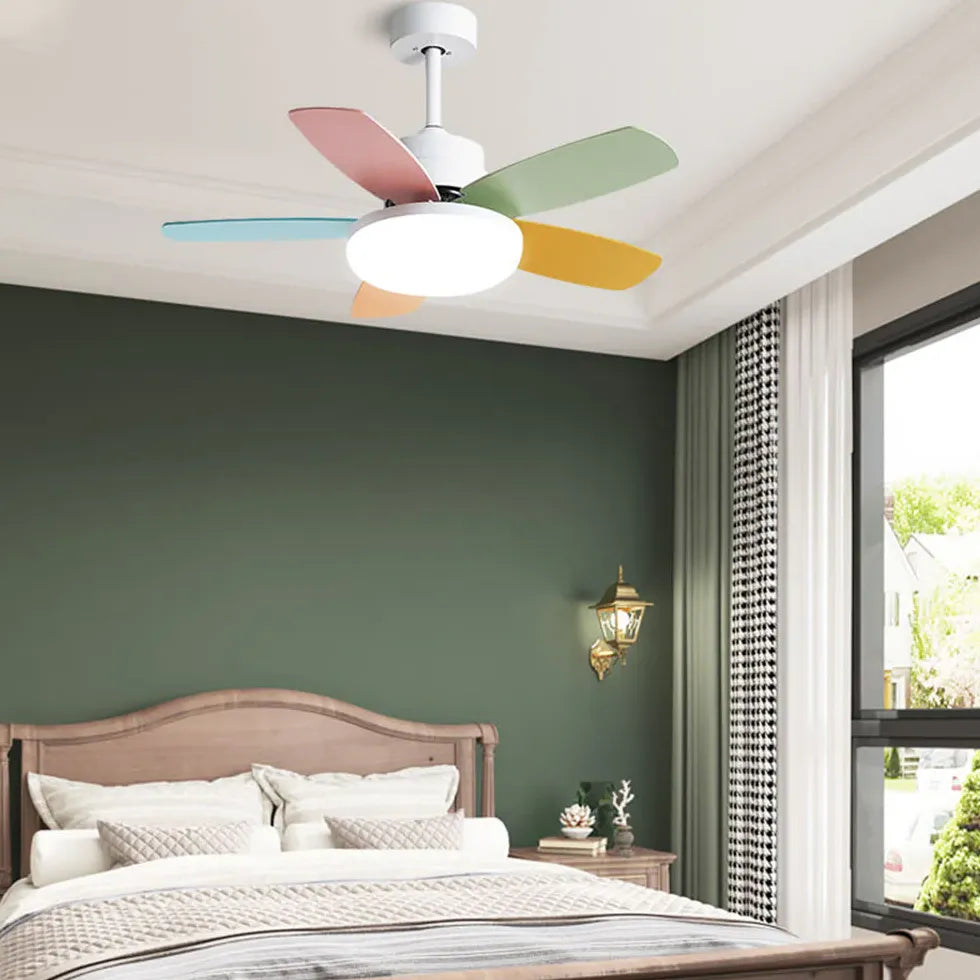 Ceiling Fan With Light For Study Room Morandi Metal & Abs Led