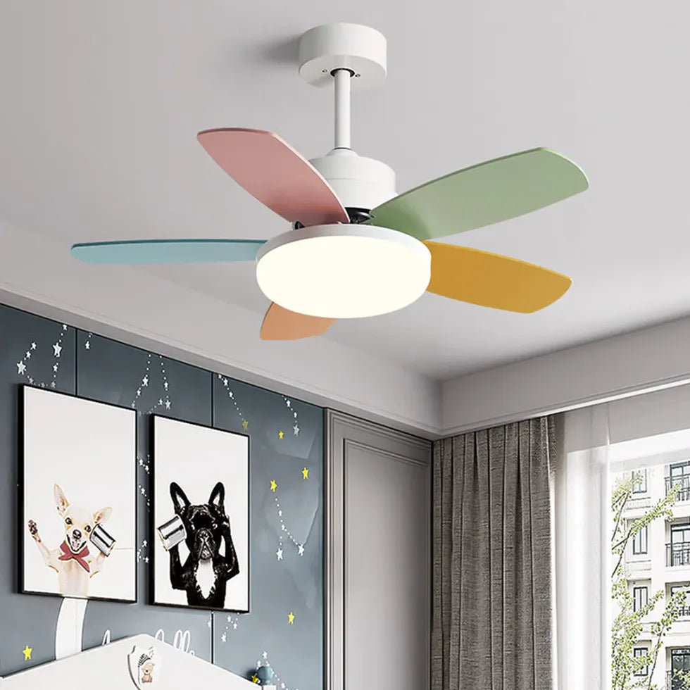 Ceiling Fan With Light For Study Room Morandi Metal & Abs Led