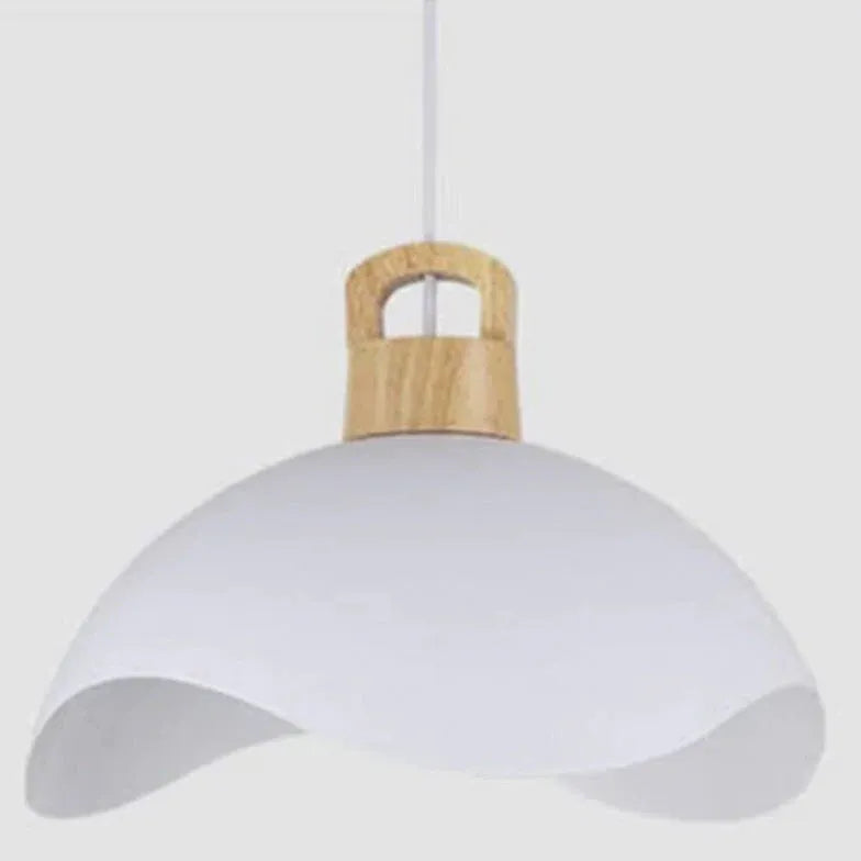 Morandi Colorful Shade Single Pendant Light, Wood