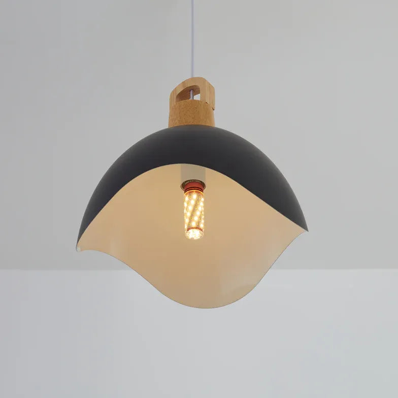 Morandi Colorful Shade Single Pendant Light, Wood