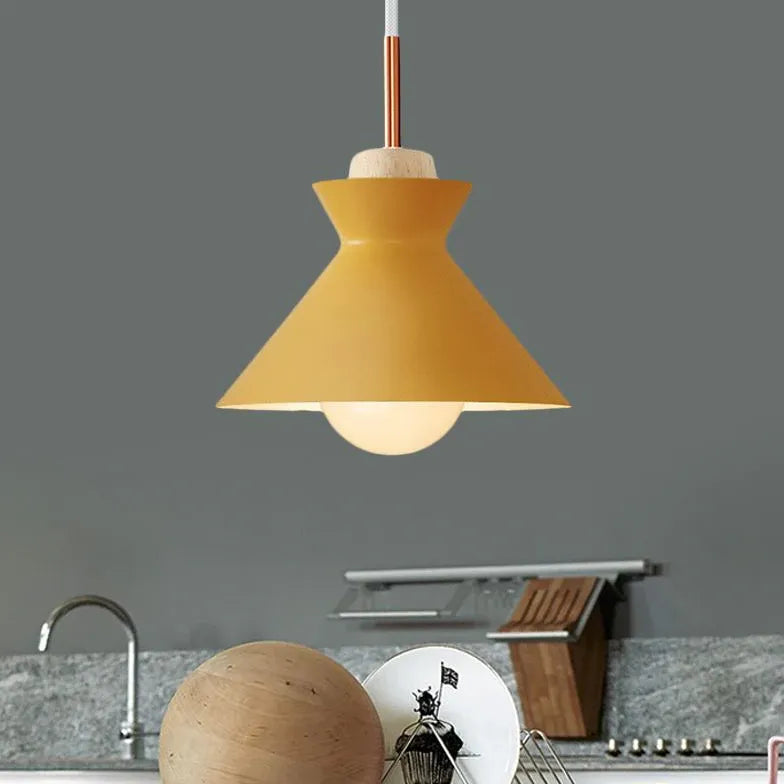 Light Single Pendant For Kitchen Morandi Metal Warm White