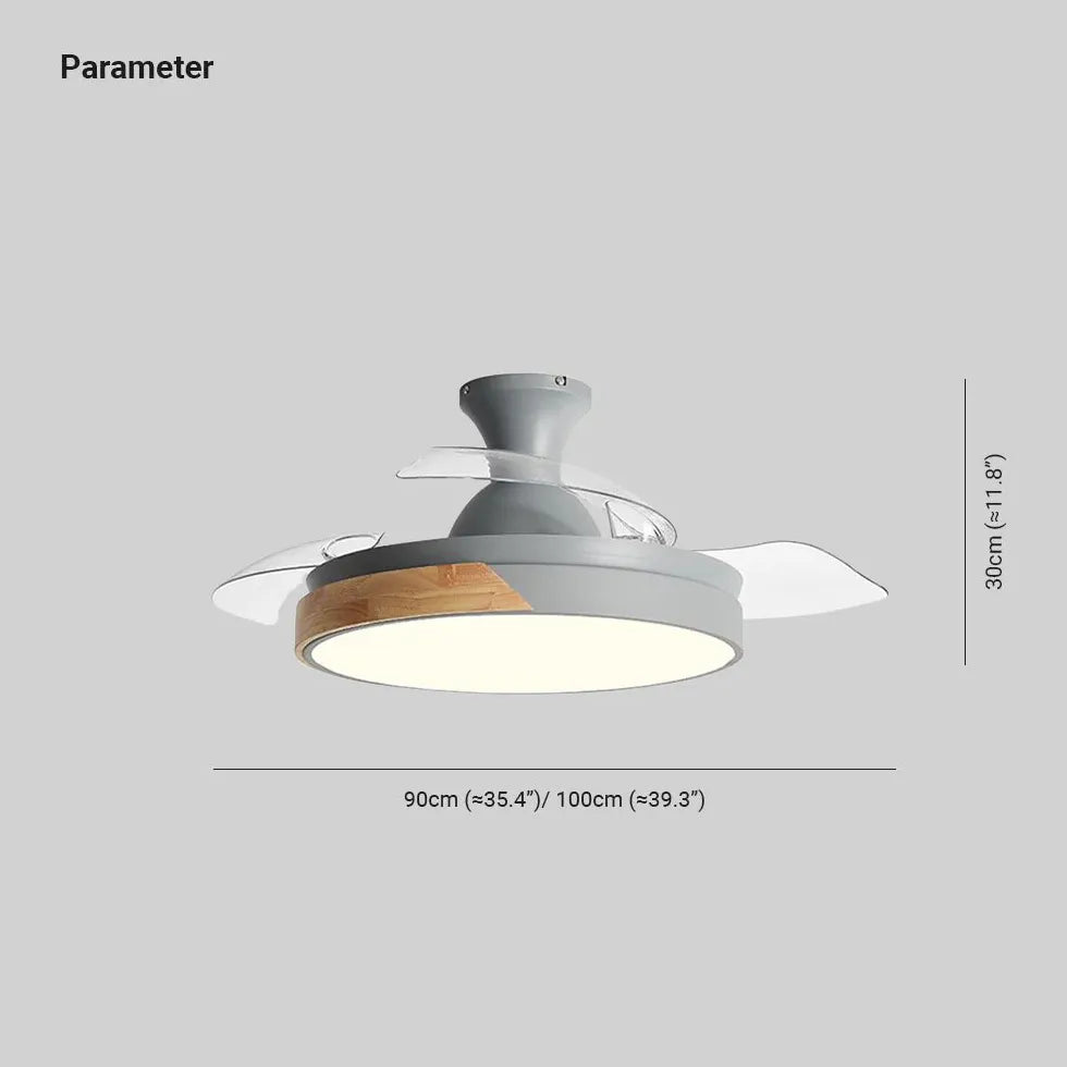 Ceiling Fan With Light For Bedroom Morandi Wood Led Dimmable