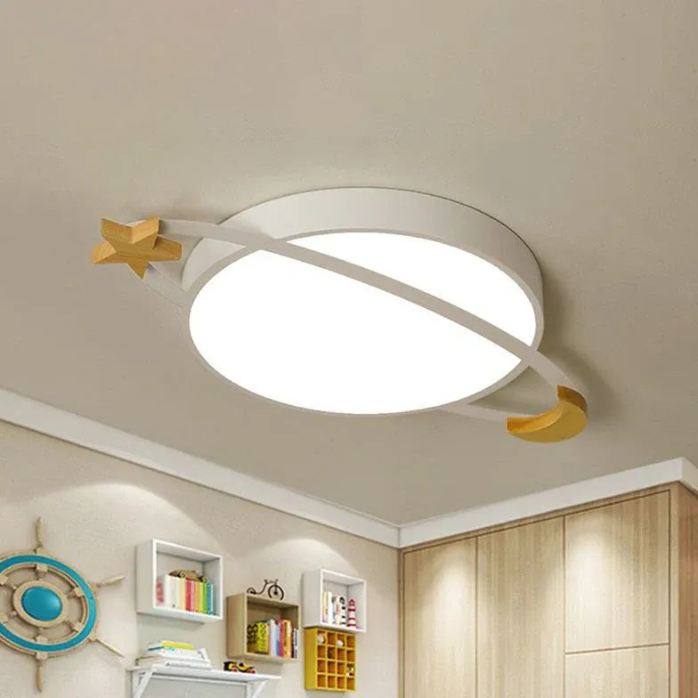 White Flush Light For Bedroom Round Morandi Metal Cool White Ip20 Led