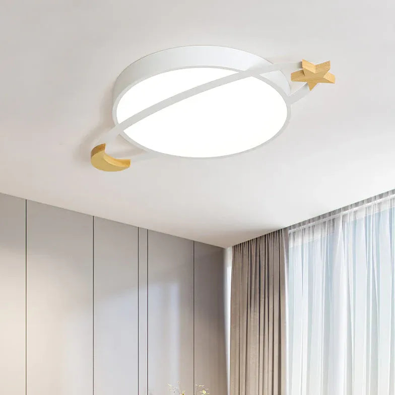 White Flush Light For Bedroom Round Morandi Metal Cool White Ip20 Led