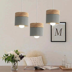 Light Single Pendant For Bedroom Morandi Metal & Wood Ip20 Led Warm White