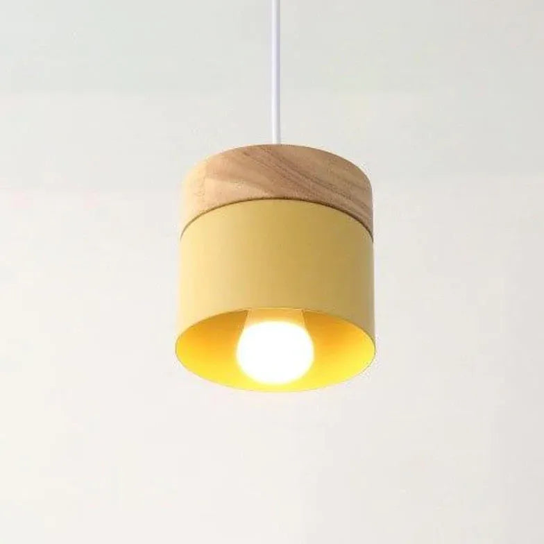 Light Single Pendant For Bedroom Morandi Metal & Wood Ip20 Led Warm White