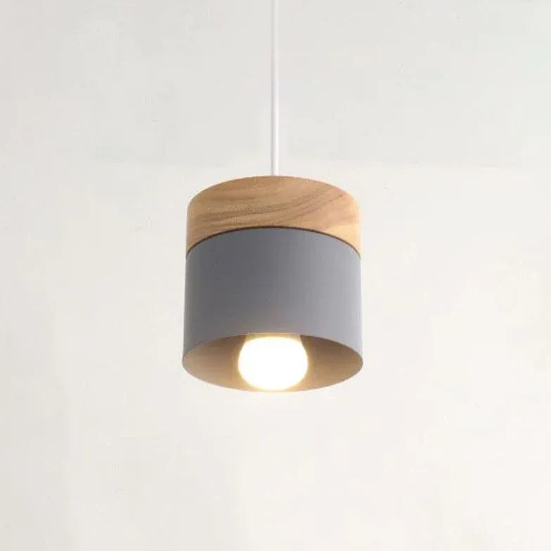 Light Single Pendant For Bedroom Morandi Metal & Wood Ip20 Led Warm White