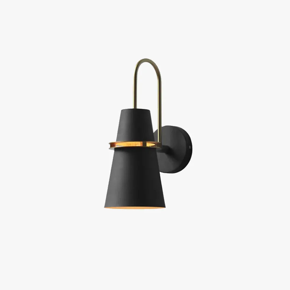 Black Single Arm Wall Light For Bathroom Cone Morandi Metal Ip44