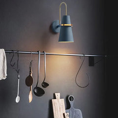 Black Single Arm Wall Light For Bathroom Cone Morandi Metal Ip44