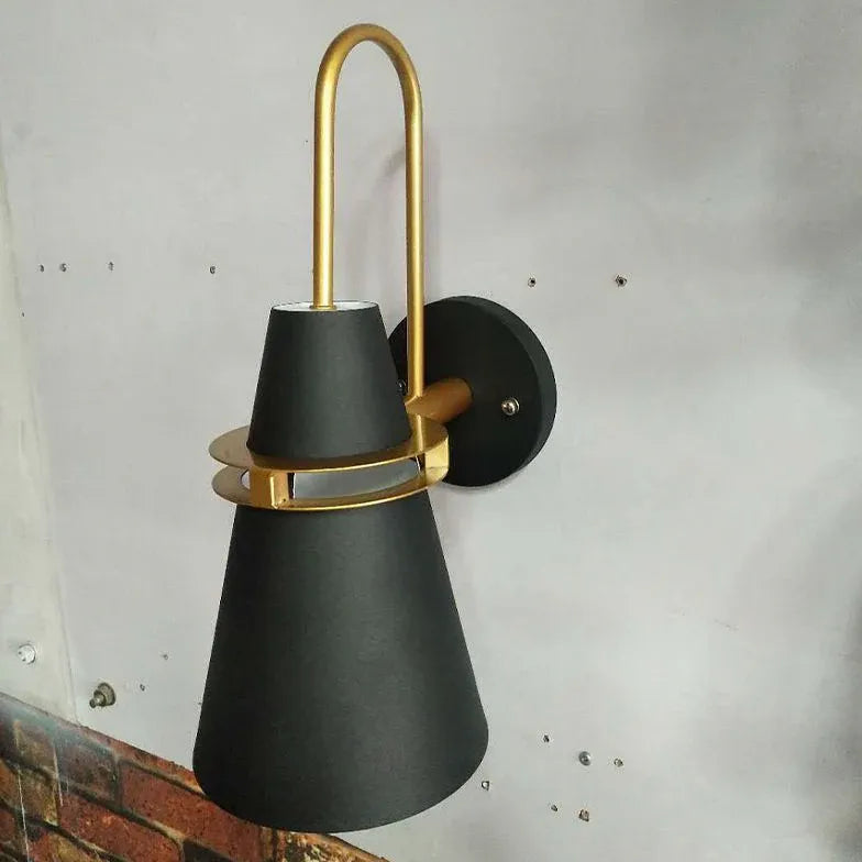 Black Single Arm Wall Light For Bathroom Cone Morandi Metal Ip44