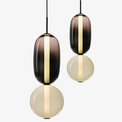 Black Coloured Glass Pendant Light For Bedroom Morandi Metal & Glass Led Ip20