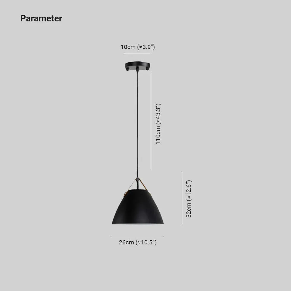 Black Light Single Pendant For Bedroom Morandi Metal Ip20