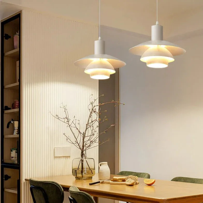 White Light Single Pendant For Bedroom Morandi Metal