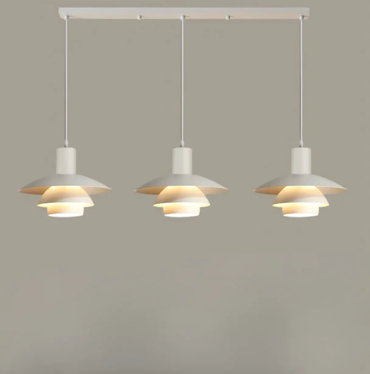 White Light Single Pendant For Bedroom Morandi Metal