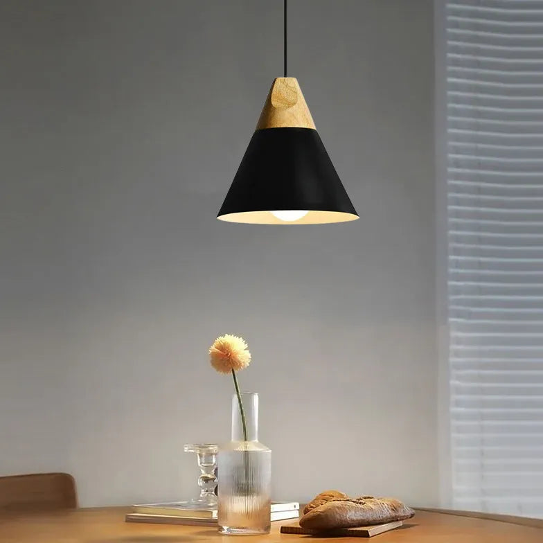 Morandi Multi-shaped Wood And Metal Pendant Light