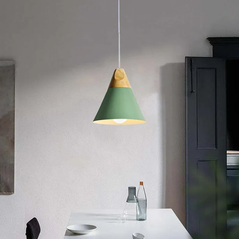 Morandi Multi-shaped Wood And Metal Pendant Light