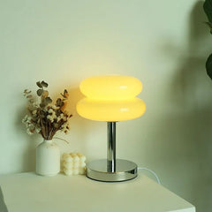 White Shape Table Lamp For Bedroom Round Morandi Metal Plug