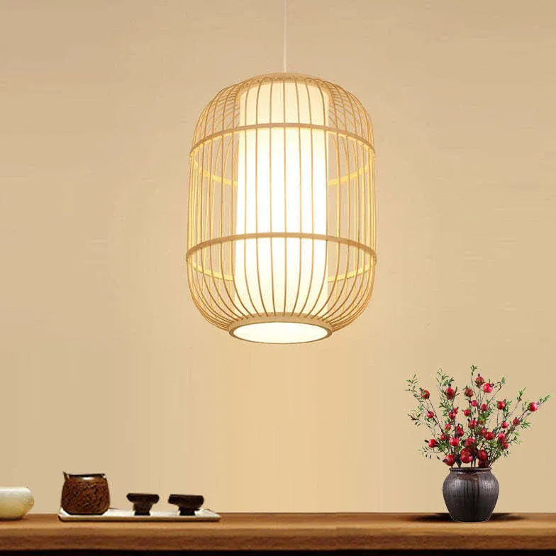 Muto Hand-woven Knitted Rattan Bamboo Vintage Hanging Pendant Light