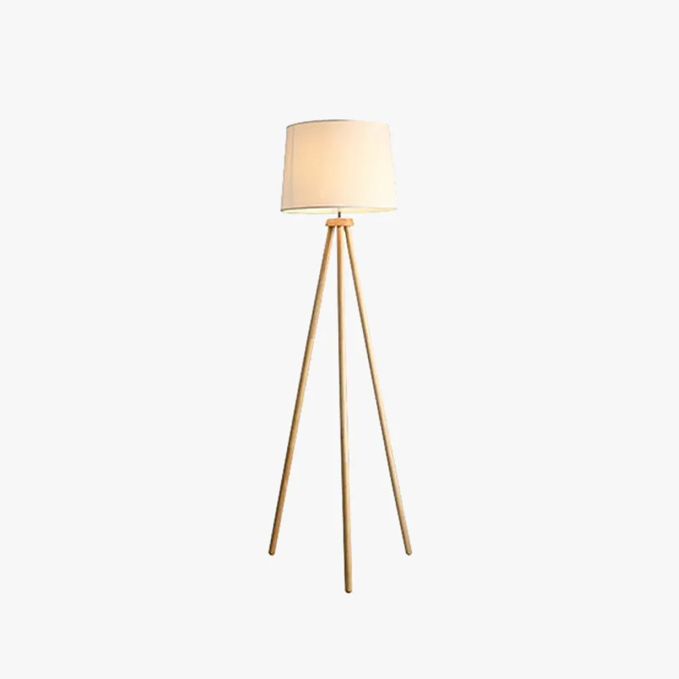 White Tripod Floor Lamp For Bedroom Cylinder Muto Wood