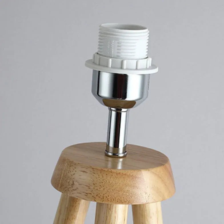 White Tripod Floor Lamp For Bedroom Cylinder Muto Wood