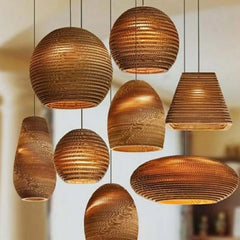 Muto Pastoral Silkworm Rustic Paper Rattan Pendant