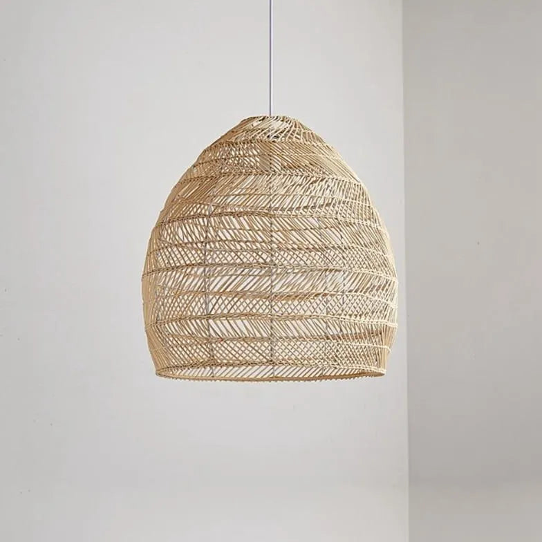 Light Single Pendant For Living Room Modern Metal & Bamboo