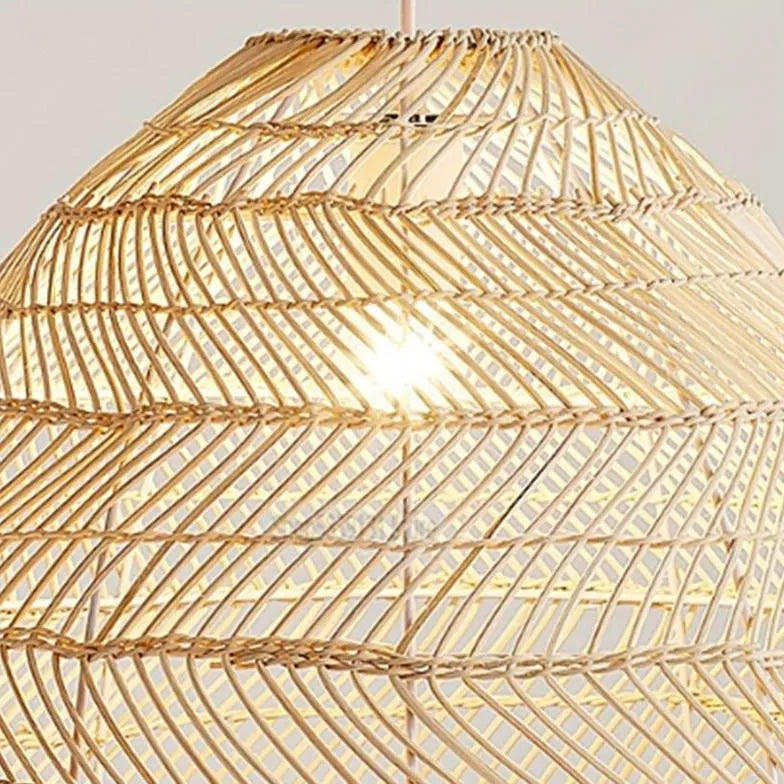 Light Single Pendant For Living Room Modern Metal & Bamboo