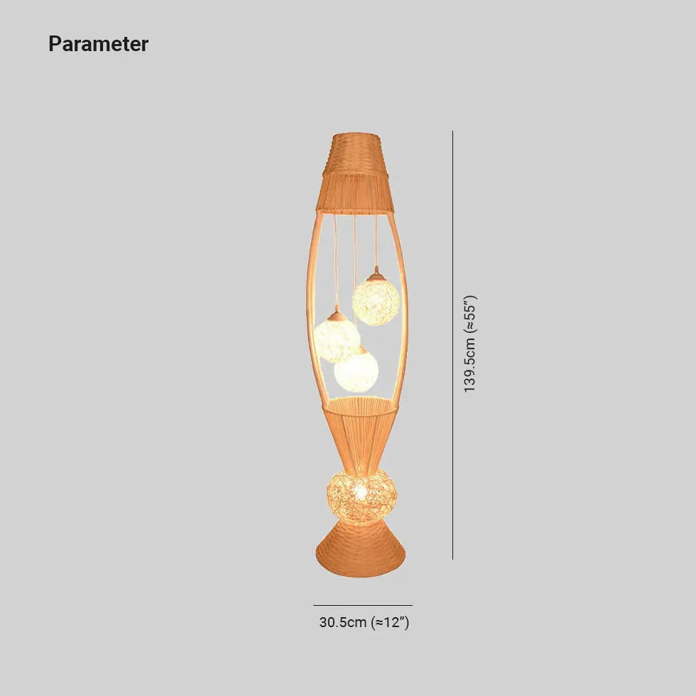 Floor Lamp For Study Room Muto Bamboo Ip20 Plug Led