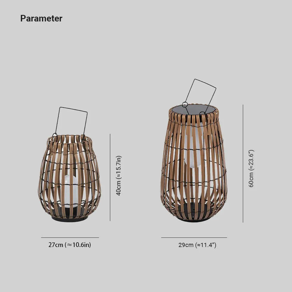 Brown Solar Hybrid Muto Metal & Bamboo Outdoor